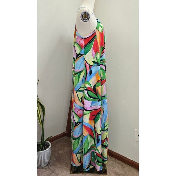 NICOLE MILLER Abstract Floral Maxi Tent Dress Small - Picture 7 of 10